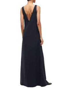 Style 1-2647346891-74 STAUD Blue Size 4 V Neck 1-2647346891-74 Navy Straight Dress on Queenly