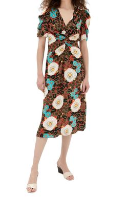 Style 1-1844142231-1498 RHODE Brown Size 4 Free Shipping Print Cocktail Dress on Queenly