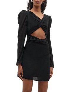 Style 1-140284041-1498 LoveShackFancy Black Size 4 Mini Free Shipping Polyester Cocktail Dress on Queenly