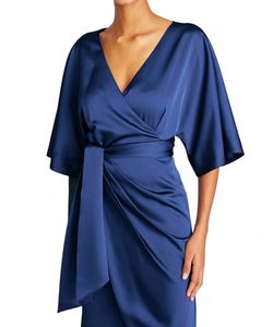 Style 1-3219767802-1498 THEIA Royal Blue Size 4 V Neck Cocktail Dress on Queenly