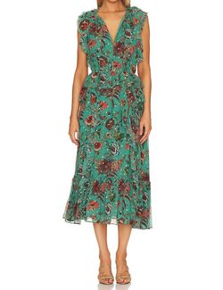 Style 1-4084501407-1498 Ulla Johnson Green Size 4 Ruffles A-line Tulle Cocktail Dress on Queenly