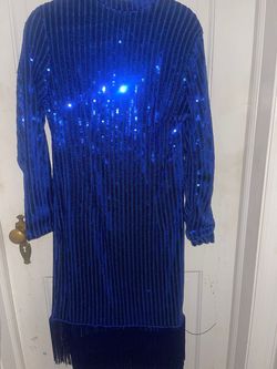 Blue Size 12 Straight Dress on Queenly