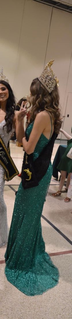 Sherri Hill Green Size 4 Military Prom A-line Dress on Queenly