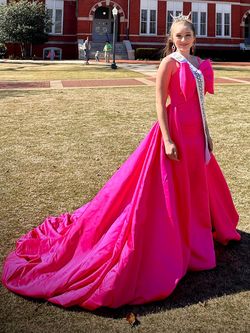 Ashley Lauren Pink Size 0 Jersey Quinceanera Train Dress on Queenly