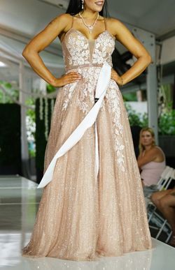 Camille La Vie Nude Size 4 Prom 50 Off Pageant Ball gown on Queenly