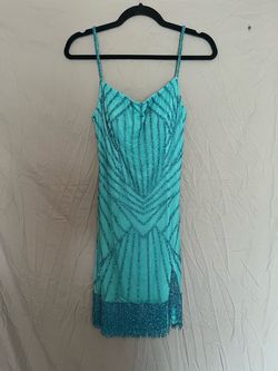 Ashley Lauren Blue Size 4 Tall Height Pageant Square Cocktail Dress on Queenly