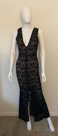 Alice and Olivia Black Size 2 Lace Wedding Guest Military Ball Mermaid Dress on Queenly