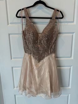Johnathan Kayne Nude Size 8 Flare Pageant Corset Cocktail Dress on Queenly