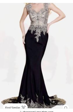 Shail K Black Size 14 Swoop Navy Prom Mermaid Dress on Queenly