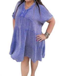Style 1-3101752390-611 umgee Blue Size 16 V Neck Plus Size Cocktail Dress on Queenly