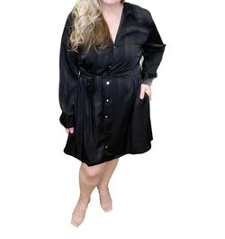 Style 1-2272137978-1691 umgee Black Size 16 Satin Casual Sorority Cocktail Dress on Queenly