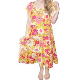 Style 1-2353554818-149 Easel Yellow Size 12 Free Shipping Plus Size Straight Dress on Queenly