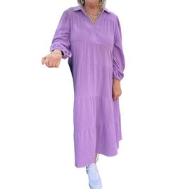 Style 1-3135696554-149 umgee Purple Size 12 Long Sleeve Plus Size Straight Dress on Queenly