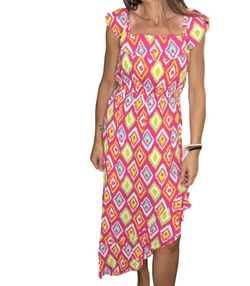 Style 1-1920107325-149 ANDREE BY UNIT Pink Size 12 Print Plus Size Cocktail Dress on Queenly