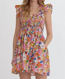 Style 1-1389898864-149 entro Pink Size 12 Mini Print Cocktail Dress on Queenly