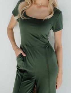 Style 1-1867189559-70 Savra Green Size 0 Pockets Jumpsuit Dress on Queenly