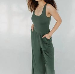 Style 1-1861456182-74 Savra Green Size 4 Pockets Jewelled Jumpsuit Dress on Queenly