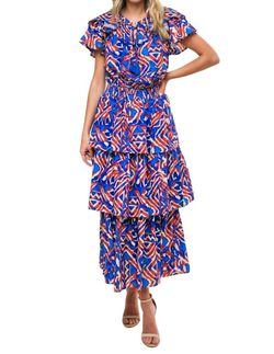 Style 1-2093072459-149 FLYING TOMATO Blue Size 12 Free Shipping Ruffles Cocktail Dress on Queenly