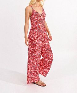 Style 1-1153283117-149 MOLLY BRACKEN Red Size 12 Free Shipping Print Jumpsuit Dress on Queenly