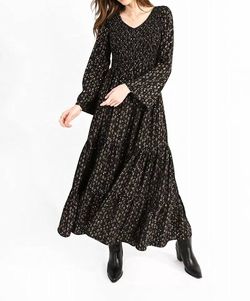 Style 1-2033492408-892 MOLLY BRACKEN Black Size 8 Polyester Military Bell Sleeves Floor Length Straight Dress on Queenly