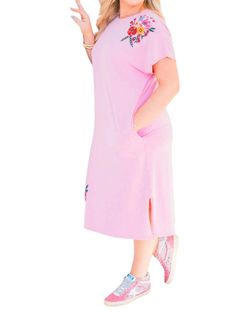 Style 1-3044018426-70 Layerz Clothing Pink Size 0 Free Shipping Sleeves Pockets Floral Cocktail Dress on Queenly