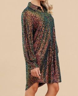 Style 1-2932416148-74 Jodifl Black Size 4 Polyester Long Sleeve Spandex Sequined Cocktail Dress on Queenly