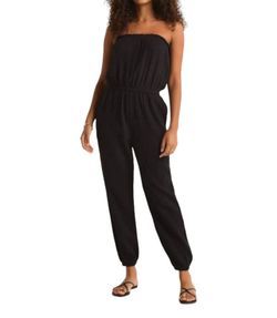 Style 1-82820427-149 Z Supply Black Size 12 1-82820427-149 Plus Size Jumpsuit Dress on Queenly