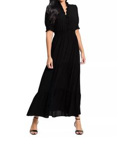 Style 1-811764683-425 LONDON TIMES Black Size 8 Free Shipping Mini Military Floor Length Straight Dress on Queenly