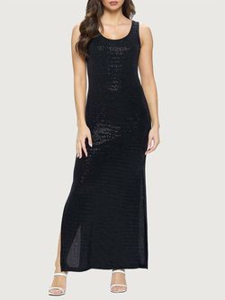 Style 1-2716937567-70 LAST TANGO Black Size 0 Free Shipping Shiny Sequined Polyester Straight Dress on Queenly