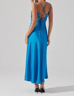 Style 1-1662608559-70 ASTR Blue Size 0 Turquoise Military Floor Length Straight Dress on Queenly