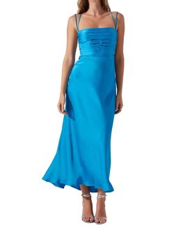 Style 1-1662608559-70 ASTR Blue Size 0 Turquoise Polyester Straight Dress on Queenly