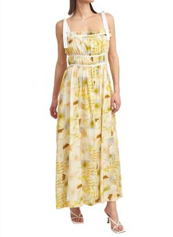 Style 1-609876995-892 En Saison Yellow Size 8 Free Shipping Floral Straight Dress on Queenly