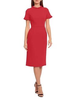 Style 1-237599209-238 Maggy London Red Size 12 Spandex Free Shipping Plus Size Cocktail Dress on Queenly