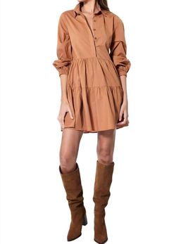 Style 1-2233306755-74 young fabulous & broke Brown Size 4 Free Shipping Long Sleeve Cocktail Dress on Queenly