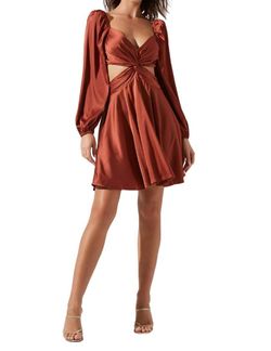 Style 1-1780705356-70 ASTR Brown Size 0 Mini Sweetheart Free Shipping 1-1780705356-70 Cocktail Dress on Queenly