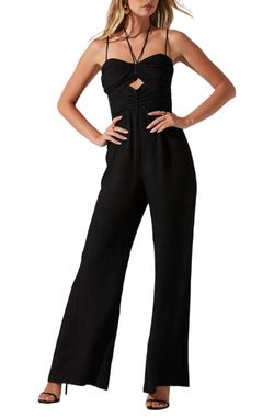 Style 1-387589892-74 ASTR Black Size 4 Free Shipping Jumpsuit Dress on Queenly