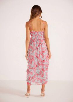 Style 1-2457916027-892 MINKPINK Pink Size 8 Straight Floral Ruffles Cocktail Dress on Queenly
