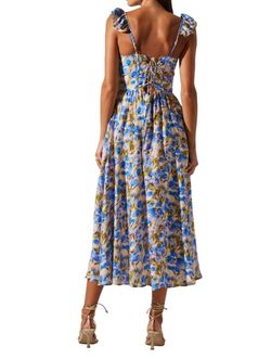 Style 1-3645183626-149 ASTR Blue Size 12 Plus Size Ruffles Floral Cocktail Dress on Queenly