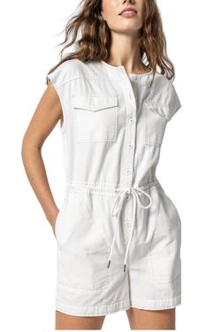 Style 1-4095007853-70 Lilla P White Size 0 Pockets Bridal Shower Bachelorette Jumpsuit Dress on Queenly