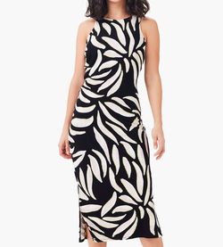 Style 1-4233180790-74 Nic + Zoe Black Size 4 Spandex Jersey Straight Cocktail Dress on Queenly