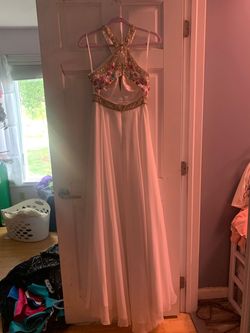 Rachel Allan White Size 4 Short Height Prom Straight Dress on Queenly