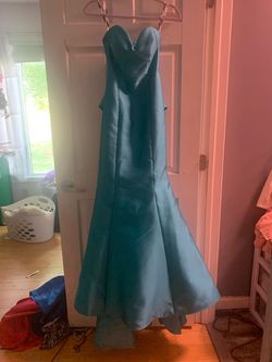 Blush Prom Blue Size 2 Jersey Strapless 70 Off Mermaid Dress on Queenly