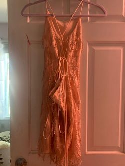  Lulus Pink Size 4 Jersey Mini Swoop Cocktail Dress on Queenly