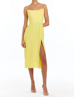 Style 1-3638476503-74 Amanda Uprichard Yellow Size 4 Tall Height Strapless 1-3638476503-74 Cocktail Dress on Queenly