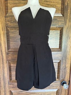 Luxxel Black Size 8 Strapless Floor Length 50 Off Jumpsuit Dress on Queenly