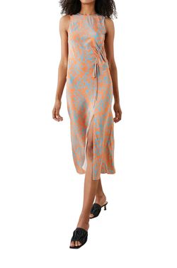 Style 1-53347599-70 Rails Orange Size 0 Black Tie Side Slit Keyhole Cocktail Dress on Queenly