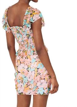 Style 1-2592217479-70 SAYLOR Pink Size 0 Mini Floral Sorority Cocktail Dress on Queenly