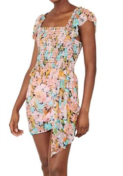 Style 1-2592217479-70 SAYLOR Pink Size 0 Mini Floral Sorority Cocktail Dress on Queenly