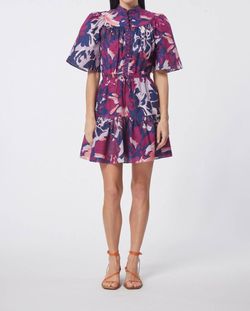 Style 1-314473276-74 GILNER FARRAR Purple Size 4 Summer Sorority Floral Cocktail Dress on Queenly