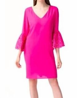 Style 1-697301383-1901 Joseph Ribkoff Pink Size 6 Mini Lace Sorority Cocktail Dress on Queenly